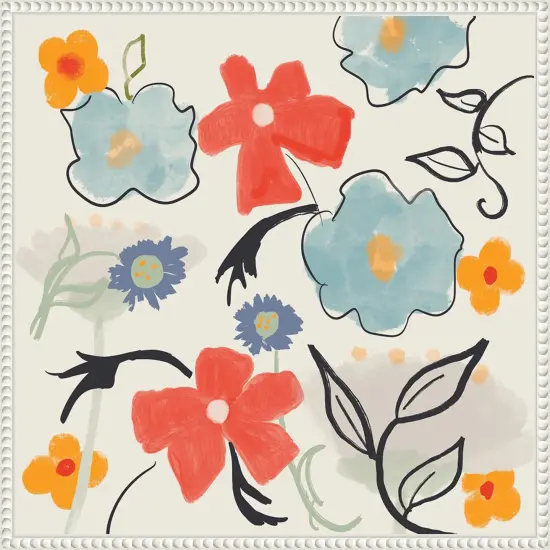 Flower Print by Robin Maria Framed Canvas Wall Art {1}