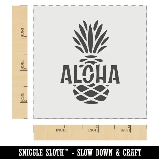 Aloha Pineapple Tropical Fruit Hawaii Wall Cookie DIY Craft Reusable Stencil {5}