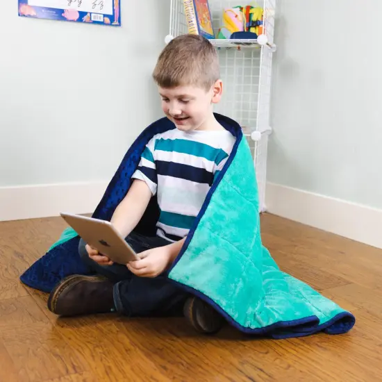 Soft Fleece Weighted 7lb Small Sensory Blanket for Kids, 56" x 36" {3}