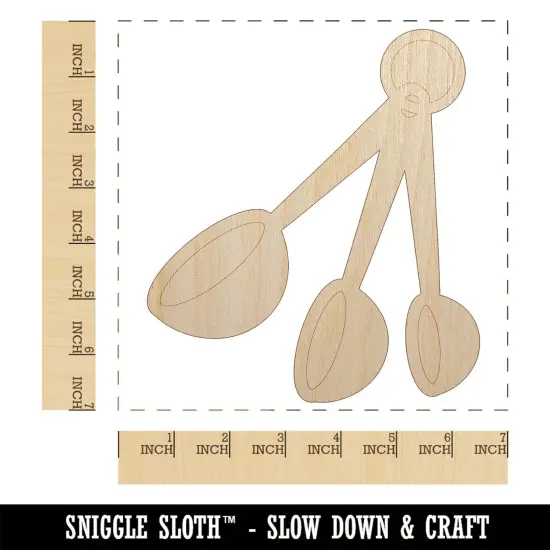 Measuring Spoons Baking Cooking Unfinished Wood Shape Piece Cutout for DIY Craft Projects {1}