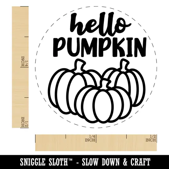 Hello Pumpkin Fall Autumn Halloween Thanksgiving Self-Inking Rubber Stamp Ink Stamper for Stamping Crafting Planners Red {1}