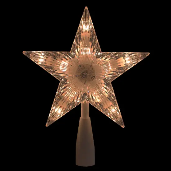 Northlight 7.25" Clear 5-Point Star Traditional Christmas Tree Topper- Clear Lights {3}