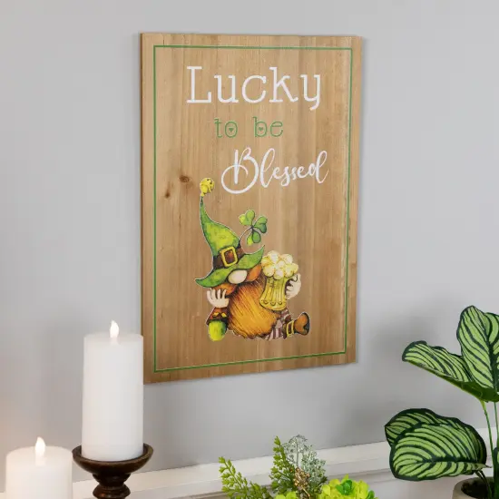 Northlight Lucky to be Blessed St. Patrick's Day Wooden Wall Sign - 18.5" Brown {4}