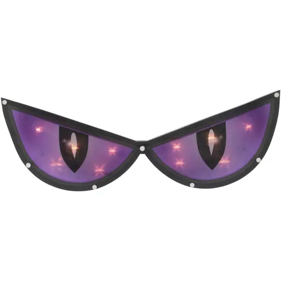 Northlight Lighted Eyes Halloween Window Decoration - 20" - Purple {3}