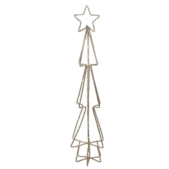 Northlight LED Lighted Glittered Wire Christmas Cone Tree - 17.5" - Warm White Lights Gold {1}