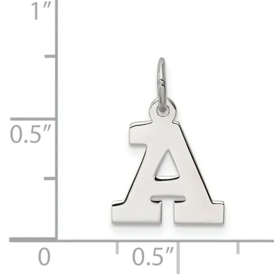 Sterling Silver Small Block Initial Letter A Charm Jewerly 16mm x 11mm {5}