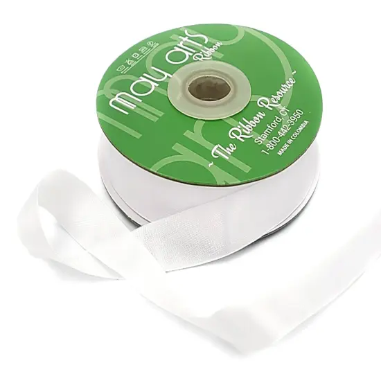 May Arts Seam Binding Ribbon 5/8"X50yd-White {1}