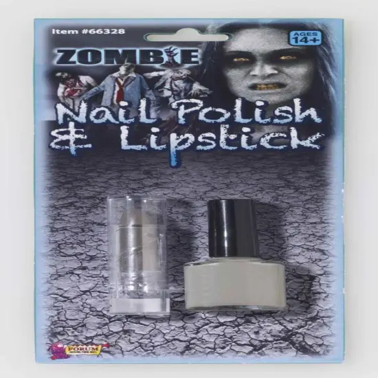 Zombie Green Nail Polish & Lipstick Costume Makeup Set {1}