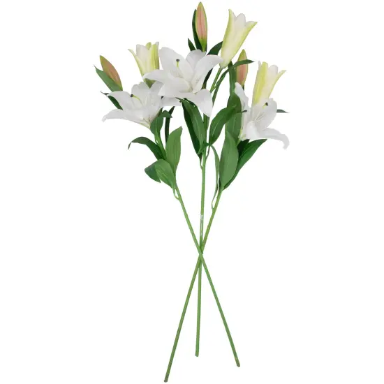 Northlight Real Touch&trade; Artificial Casa Blanca Lily Sprays - 38" - White - Set of 6 {5}