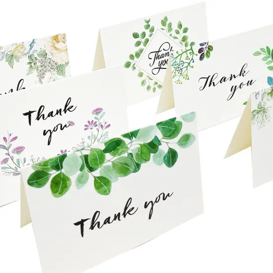 Wrapables Blank Thank You Cards with Envelopes for Weddings, Bridal Showers, Baby Showers (Set of 4) Classic Floral {4}