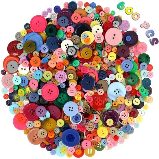 Kitcheniva DIY Craft Buttons Assorted Sizes 600 Pcs {2}