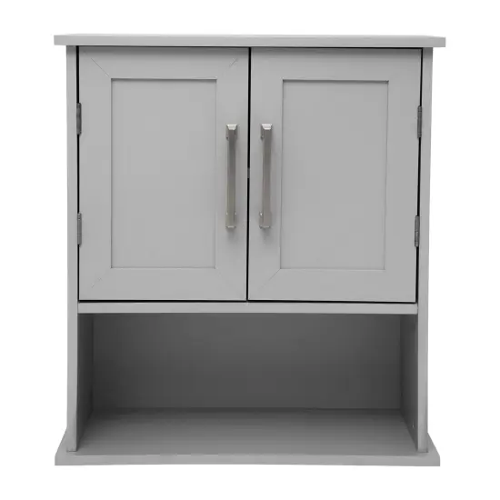 Merrick Lane Vigo Wall Mounted Bathroom Medicine Cabinet with Adjustable Cabinet Shelf, Lower Open Shelf, and Magnetic Closure Doors White {9}