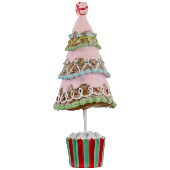 Northlight Frosted Waffle Cone Christmas Cupcake Tree - 10.25" Pink {5}