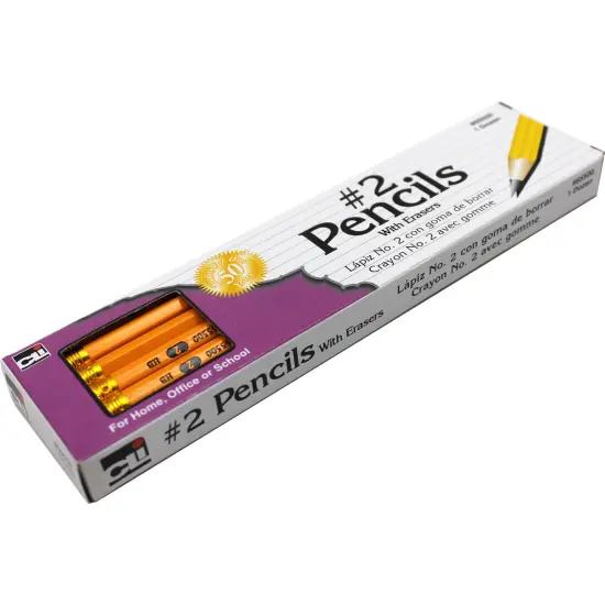 No. 2 Pencil with Eraser, Unsharpened, 12 Per Pack, 12 Packs {2}