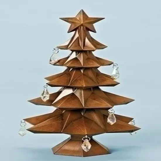Roman 11" Brown and Clear Tabletop Christmas Tree with Star and Jewels {1}
