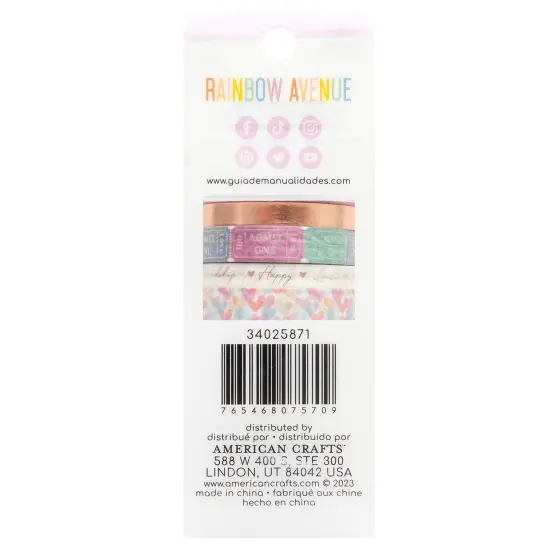 American Crafts Rainbow Avenue Washi Tape 12/Pkg-Rose Gold Foil {2}