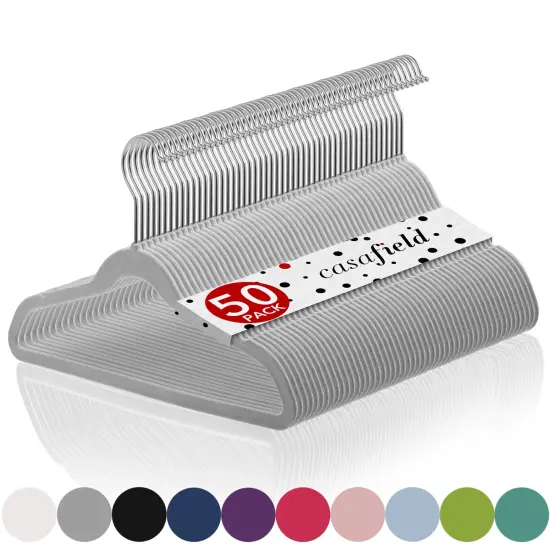 Casafield 50 Velvet Kid's Hangers - 14" Size for Children's Clothes {7}