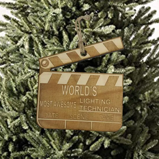 Worlds most awesome Lighting Technician - Ornament Raw Wood {2}