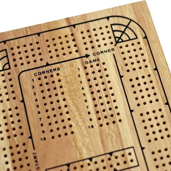 WE Games Classic Solid Wood, 4 Track Cribbage Board {2}