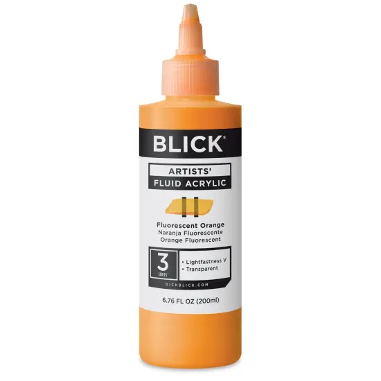 Blick Artists&rsquo; Fluid Acrylic - Fluorescent Orange, 200 ml {1}