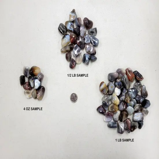 Tumbled Gray Botswana Agates Crystals - Size 3/4 to 2 inch {4}