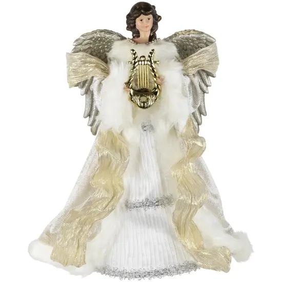 Northlight 18" White and Silver Angel Christmas Tree Topper, Unlit {1}