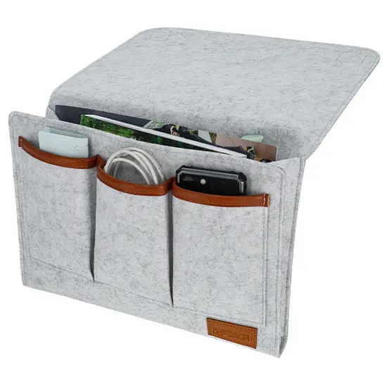 Creekview Home Emporium Felt Bedside Caddy - Gray Dorm Bedside Storage Caddy {1}