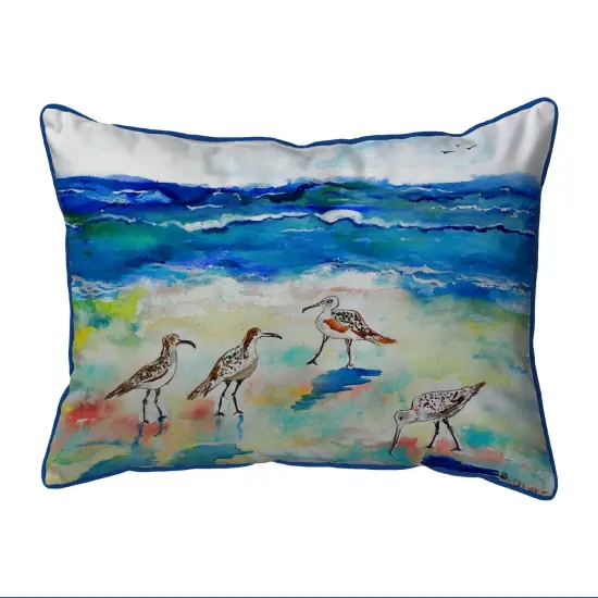 Betsy Drake Betsy's Sandpipers Extra Large 20 X 24 Indoor / Outdoor Pillow {1}
