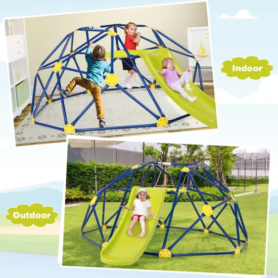 Kids Climbing Dome with Slide and Fabric Cushion for Garden Yard {5}