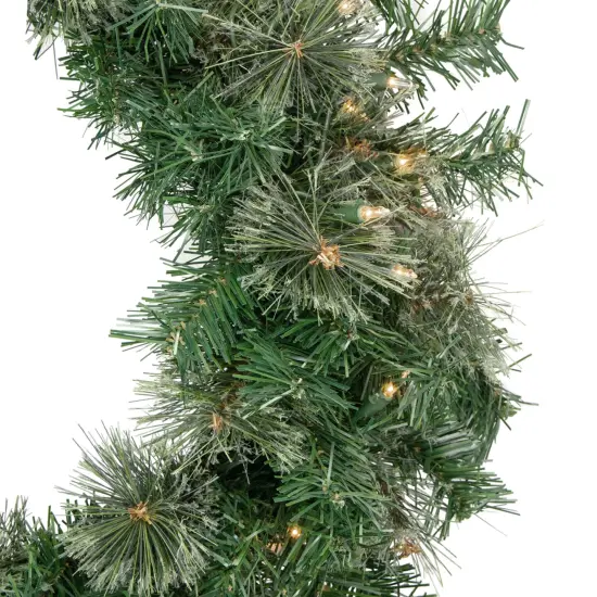Northlight Pre-Lit Oregon Cashmere Pine Artificial Christmas Wreath - 24" - Clear Lights Green {5}