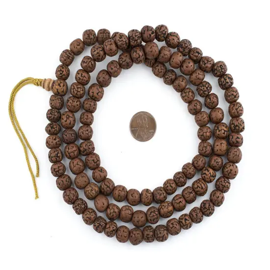 The Bead Chest 10mm Rudraksha Mala Beads - 108 Authentic Nepali Prayer Rosary Beads {2}