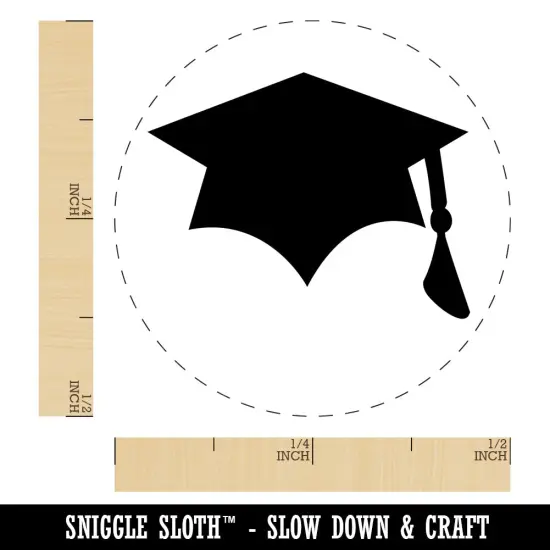 Graduation Cap Solid Self-Inking Rubber Stamp for Stamping Crafting Planners Pink {1}