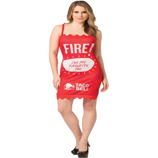 Womens Taco Bell Fire Sauce Packet Costume Dress {1}