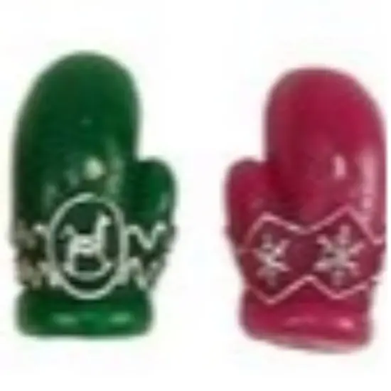 CC Christmas Decor 288 Red and Orange Mittens Floating Christmas Candles 2.5" {5}