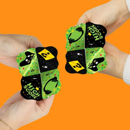 Big Dot of Happiness Game Zone - Pixel Video Game Party or Birthday Party Cootie Catcher Game - Jokes and Dares Fortune Tellers - Set of 12 {3}