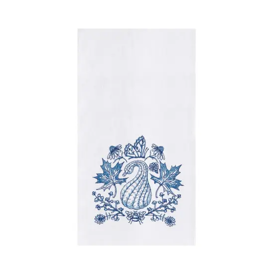 Blue Harvest Gourd Design Dishtowel {1}
