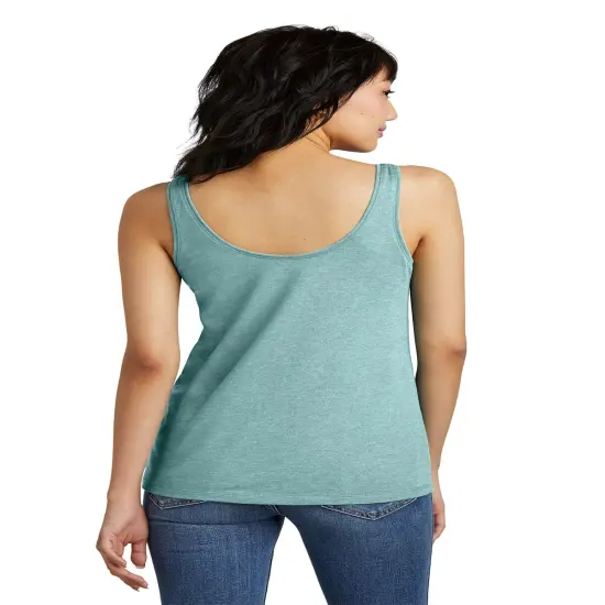 District&reg; Women&rsquo;s Perfect Blend&reg; CVC V-Neck Tank For Adult Heathered charcoal {4}