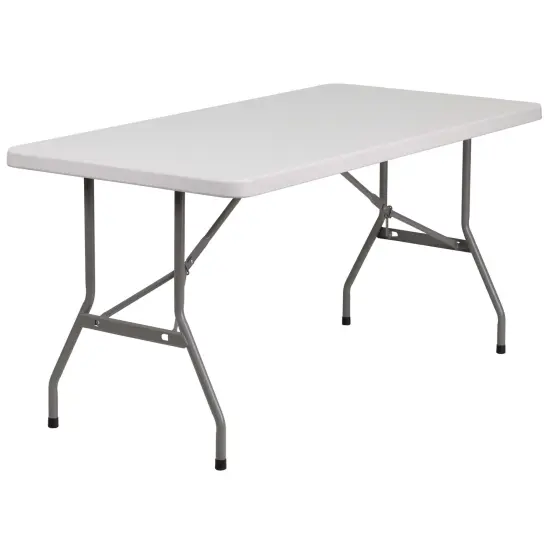 Emma and Oliver 5-Foot Plastic Folding Table Granite White {1}