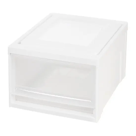 Plastic Clear Stackable Modular Shallow Storage Drawers Chest Box {1}