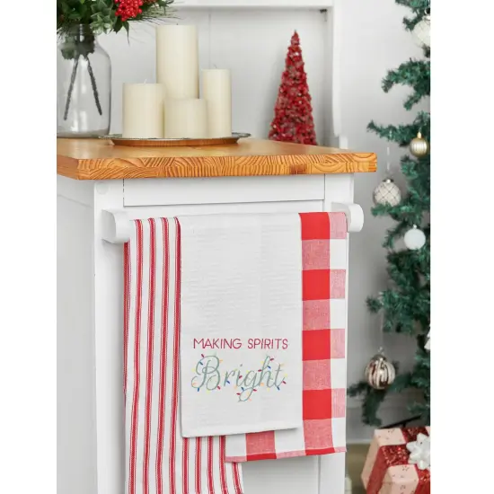 Making Spirits Bright Waffle Weave Kitchen Towel {3}