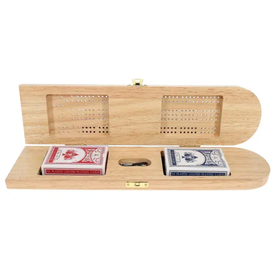 Pacific Shore Games Wooden Cribbage Board Game Set, Continuous 3 Track {3}