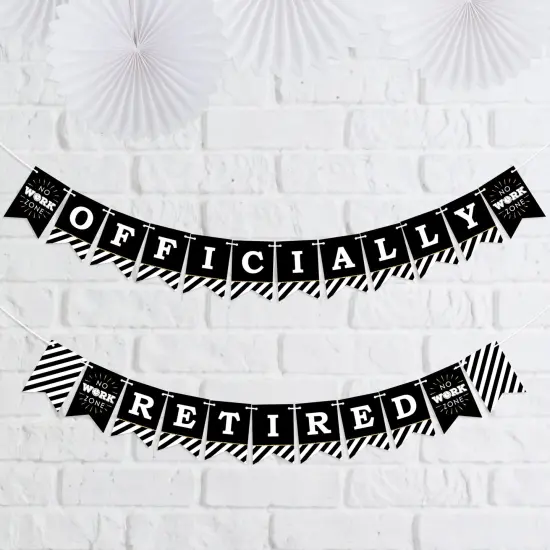 Big Dot of Happiness Happy Retirement - Retirement Party Mini Pennant Banner - Officially Retired {1}