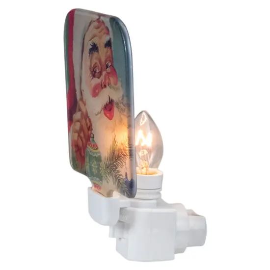 Northlight Santa Holding an Ornament Glass Christmas Night Light - 4" Multi {3}