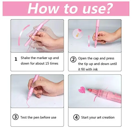 36 Pack Acrylic Paint Marker Pens for Rock Painting, Wood, Canvas, Ceramic, Glass, Fabric, Metal, Paper, Scrapbooking, Pumpkin Painting, Arts Crafts Supplies for Adults Kids(Fine Tip & Medium Tip) {2}