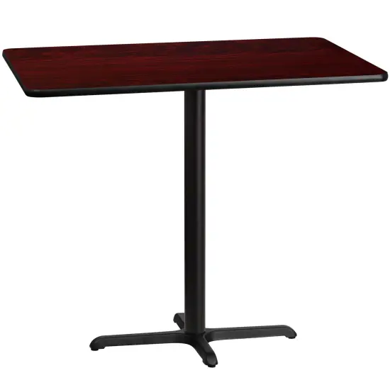 Emma and Oliver 30"x48" Rectangular Laminate Bar Table with 23.5"x29.5" Base Mahogany {1}
