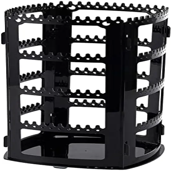 Sooyee 360 Rotating Earring Holder and Jewelry Organizer, 4 Tiers Jewelry Rack Display Classic Stand, 156 Holes and 160 Grooves for Necklaces Earrings Piercings, Black {1}