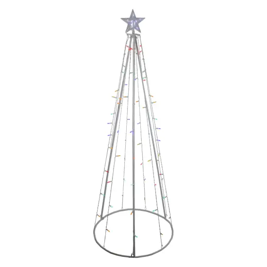 Northlight LED Lighted Cone Tree Outdoor Christmas Decoration - 6' - Multi Lights {3}