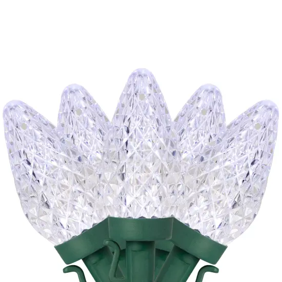 Northlight LED Faceted C9 Christmas Lights - Pure White - 67' Green Wire - 100ct Clear {1}
