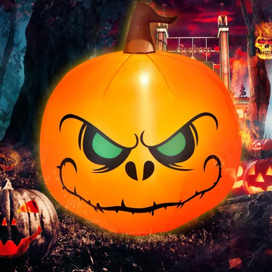 4 Feet Halloween Inflatable Pumpkin with Build-in LED Light {6}