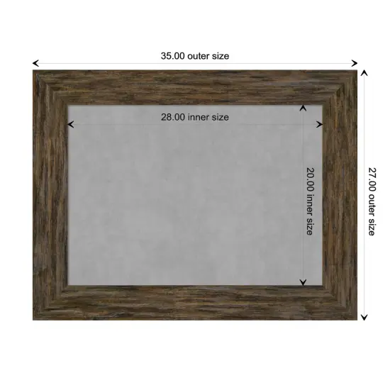 Fencepost Wood Framed Magnetic Board Fencepost Brown {1}